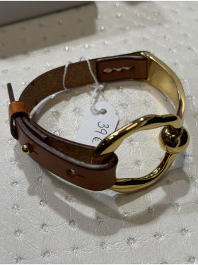 Bracelet cuir et acier « Épony »