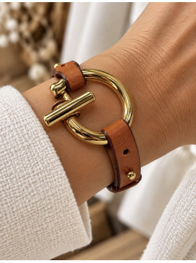 Bracelet et cuir et acier inoxydable "Sory"