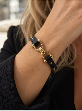 Bracelet en cuir et acier "Roxy"