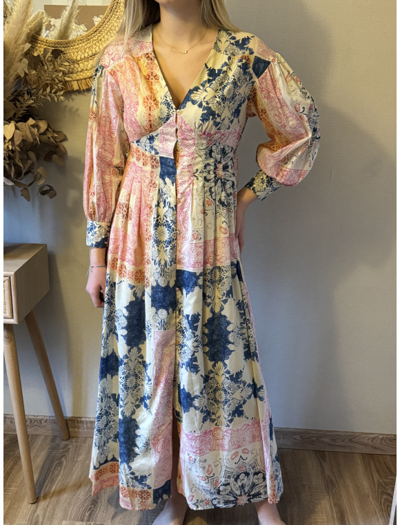 Robe longue "Angélica patchwork"