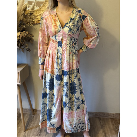 Robe longue "Angélica patchwork"