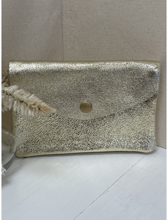 Pochette Cuir vachette pailletée "Alexis"