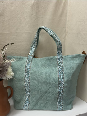 Sac caba en toile " Corail"