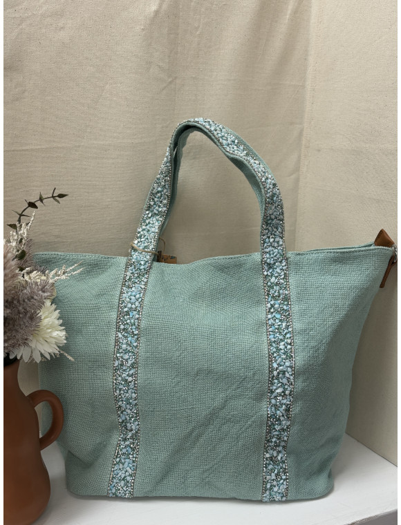 Sac caba en toile " Corail"