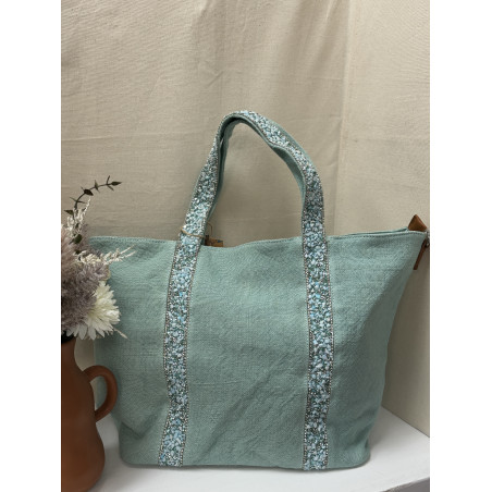 Sac caba en toile " Corail"