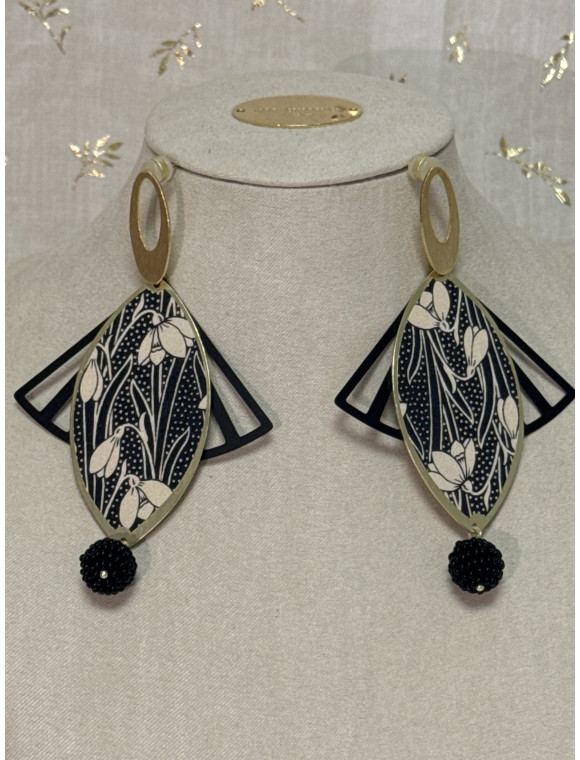 Boucles d'oreille " Crocus noirs"