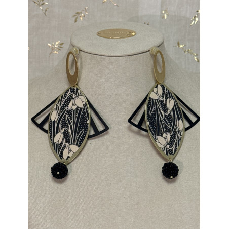 Boucles d'oreille " Crocus noirs"