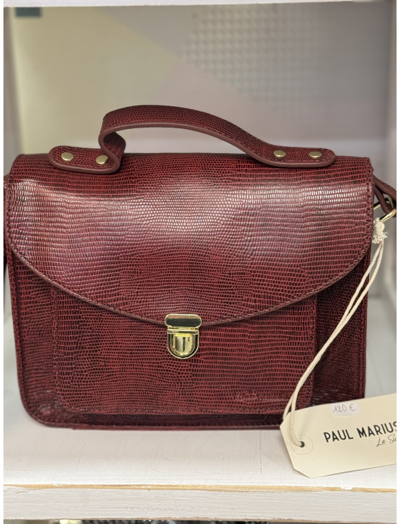 Sac cuir  mademoiselle George" Lézard" PAUL MARIUS