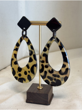 Boucles d'oreilles en corne de buffle  "José"  Collection SOYANG