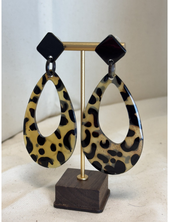 Boucles d'oreilles en corne de buffle  "José"  Collection SOYANG