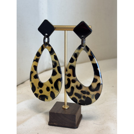 Boucles d'oreilles en corne de buffle  "José"  Collection SOYANG