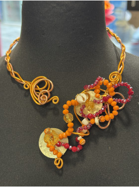 Collier en fil d'aluminium "Tahiti"