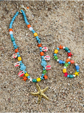 Parure de collier et boucles " Marina"