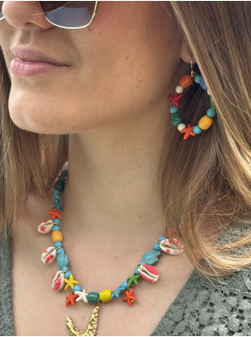 Parure de collier et boucles " Marina"