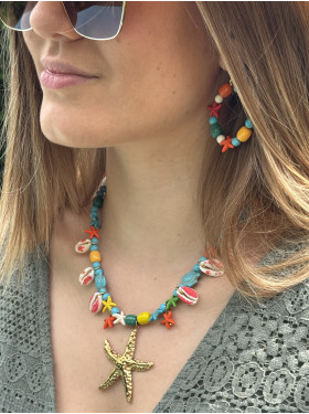 Parure de collier et boucles " Marina"