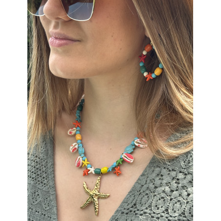 Parure de collier et boucles " Marina"
