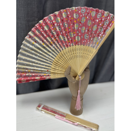 Eventail "Soleil rose"