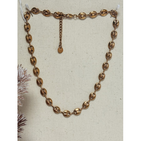 Collier maille grain de café "Aurore"