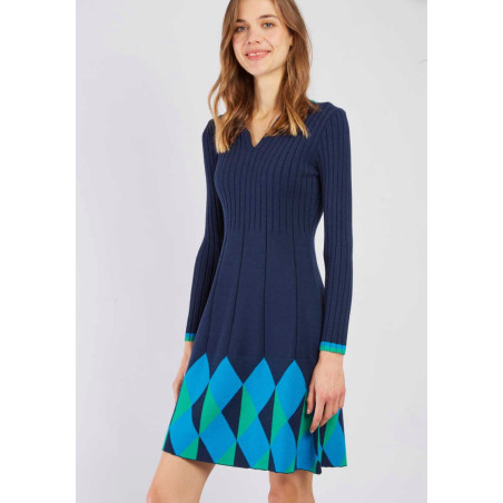 Robe en maille « camélia » de la collection Rene Derhy