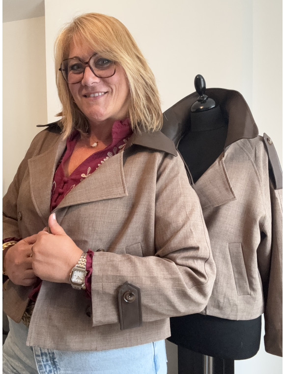 Veste trench court "Choco"