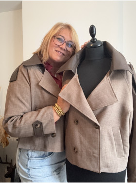 Veste trench court "Choco"