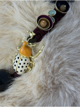 Collier sautoir "scarabée jaune"