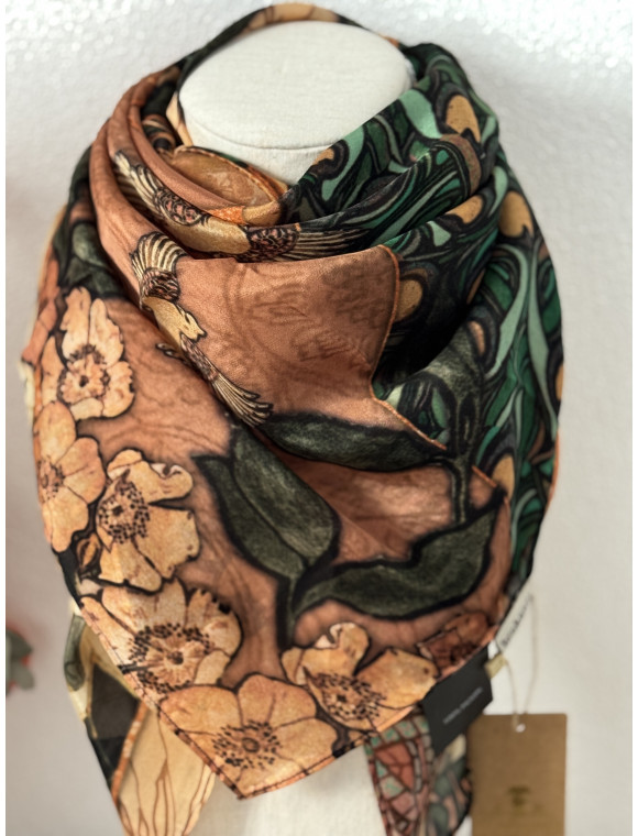 Foulard "Mésange" de la maison Brokante