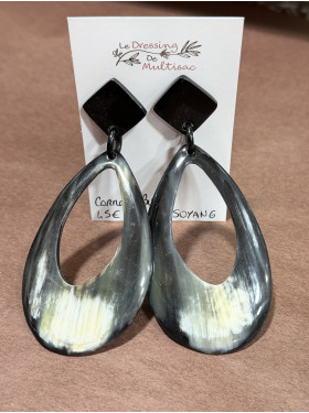 Boucles d'oreilles en corne de buffle "Victoire" de la collection Soyang