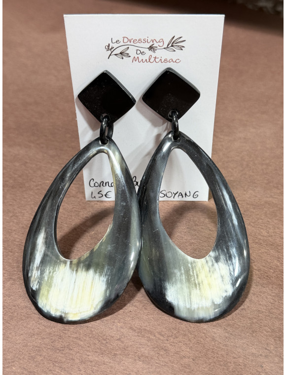 Boucles d'oreilles en corne de buffle "Victoire" de la collection Soyang