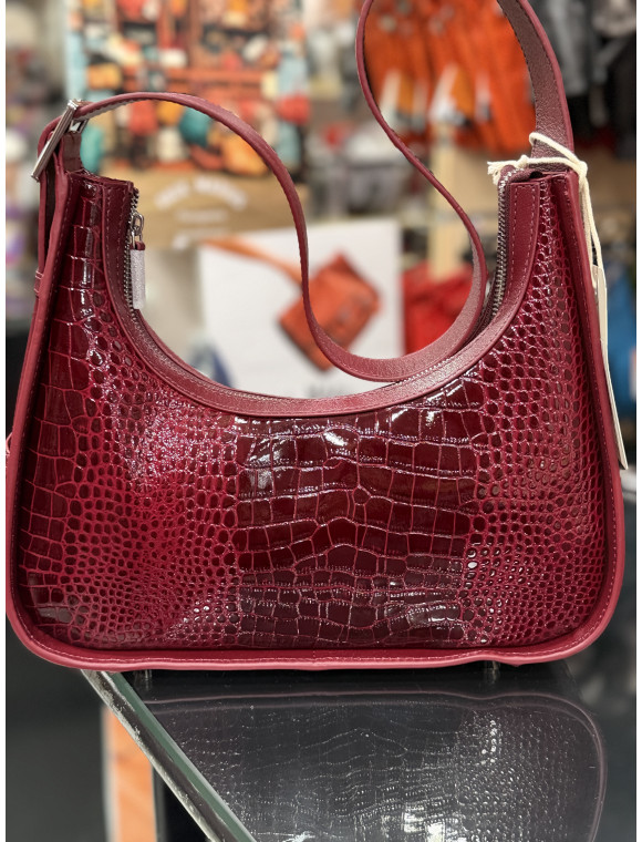 Sac cuir "victoire" croco vernis de la collection Paul Marius
