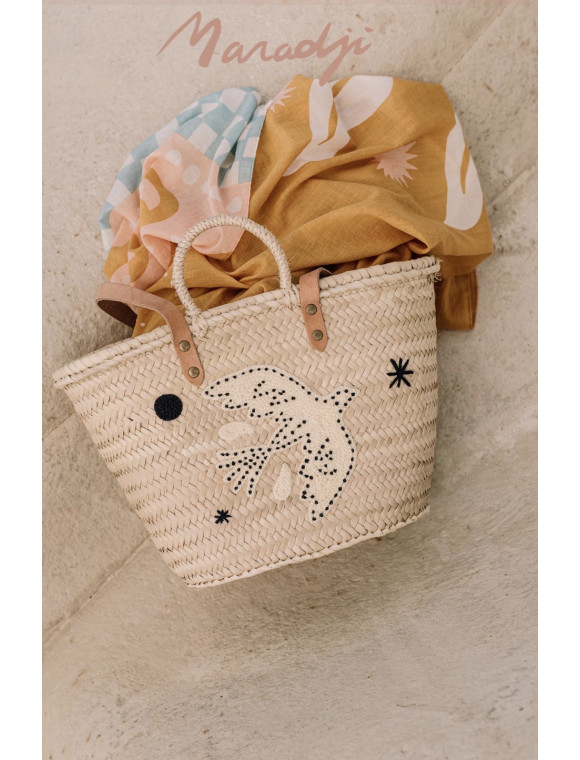 Panier en paille "Paloma" de la collection Maradji