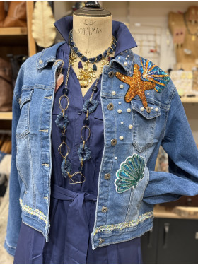 Blouson jeans "Marina" custumisé