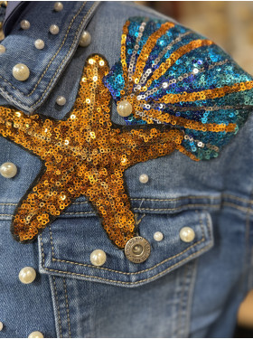 Blouson jeans "Marina" custumisé