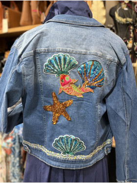 Blouson jeans "Marina" custumisé