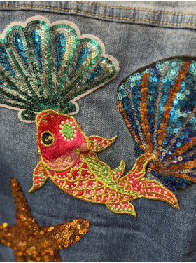 Blouson jeans "Marina" custumisé