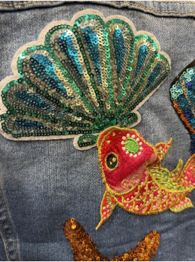 Blouson jeans "Marina" custumisé