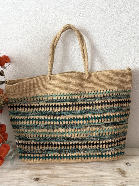 caba panier "malette" en raphia véritable