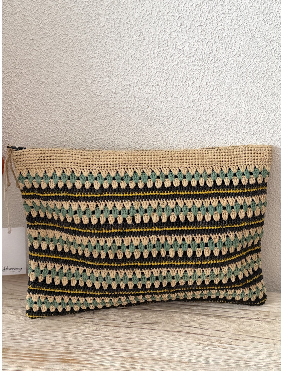 Pochette en raphia "Clutch"