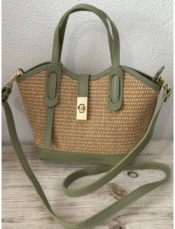 sac cuir et raphia "Benny"