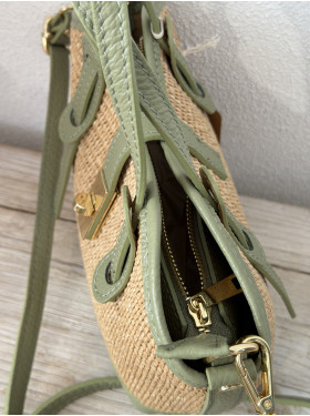 sac cuir et raphia "Benny"
