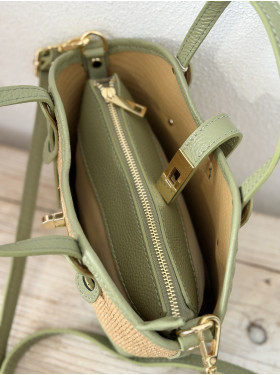 sac cuir et raphia "Benny"