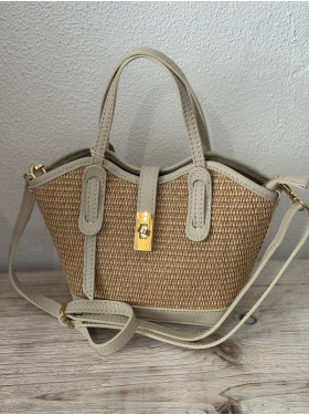 sac cuir et raphia "Benny"