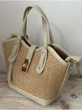 sac cuir et raphia "Benny"
