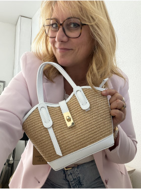 sac cuir et raphia "Benny"