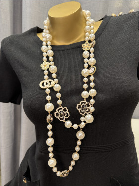 sautoir double rang "Camelia"