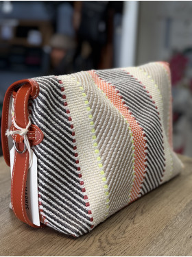 Sac toile et cuir "Loulou raphia multicolor " de la collection PAUL MARIUS