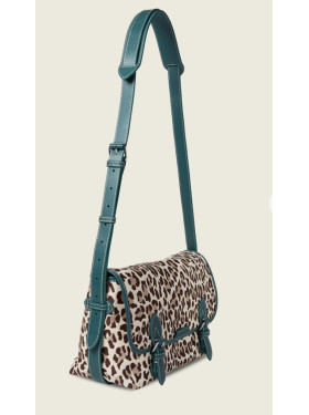 sac toile et cuir 'Loulou raphia leopard" de la collection PAUL MARIUS