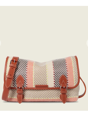 Sac toile et cuir "Loulou raphia multicolor " de la collection PAUL MARIUS