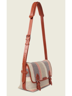 Sac toile et cuir "Loulou raphia multicolor " de la collection PAUL MARIUS