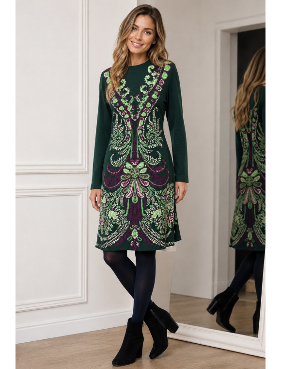 Robe en maille « Beyonce verte » de la collection René Derhy